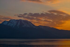 Washburn peak in Alaska at sunset